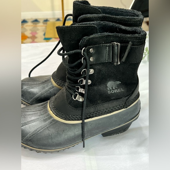 SOREL Women's Winter Fancy Lace II Mid Calf Leather Boots size 8.5 - Picture 4 of 10